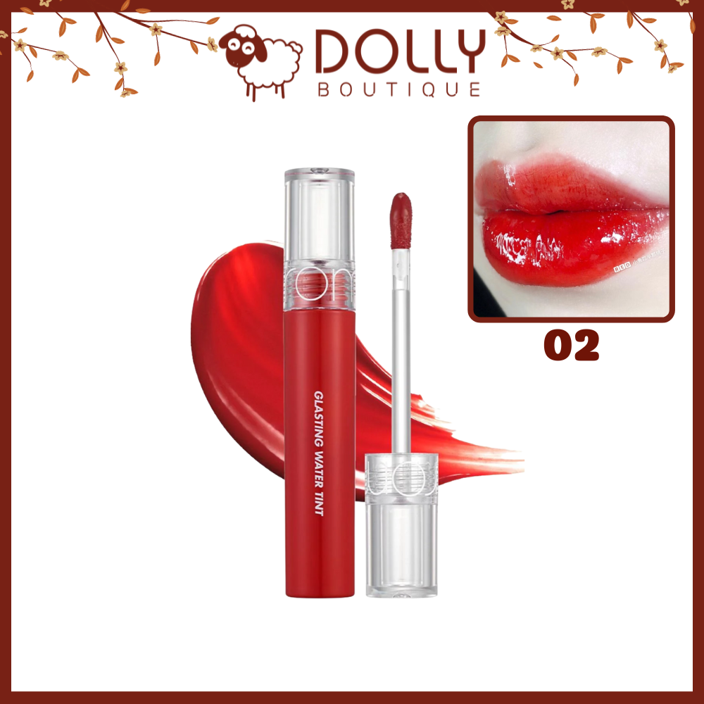 Son Tint Bóng Romand Glasting Water Tint 02 Red Drop Màu Đỏ Táo