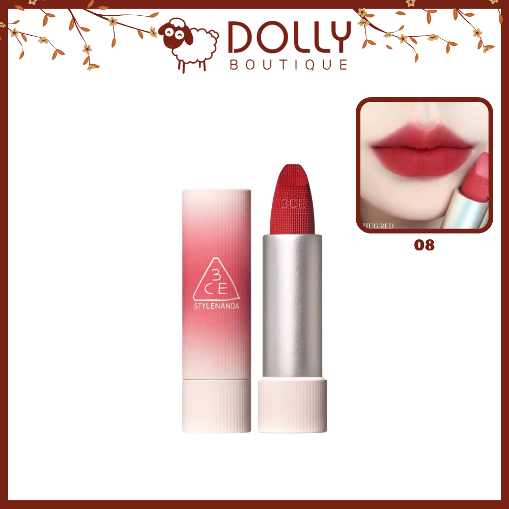 Son Thỏi 3CE Cashmere Hug Lipstick 08 Hush Red