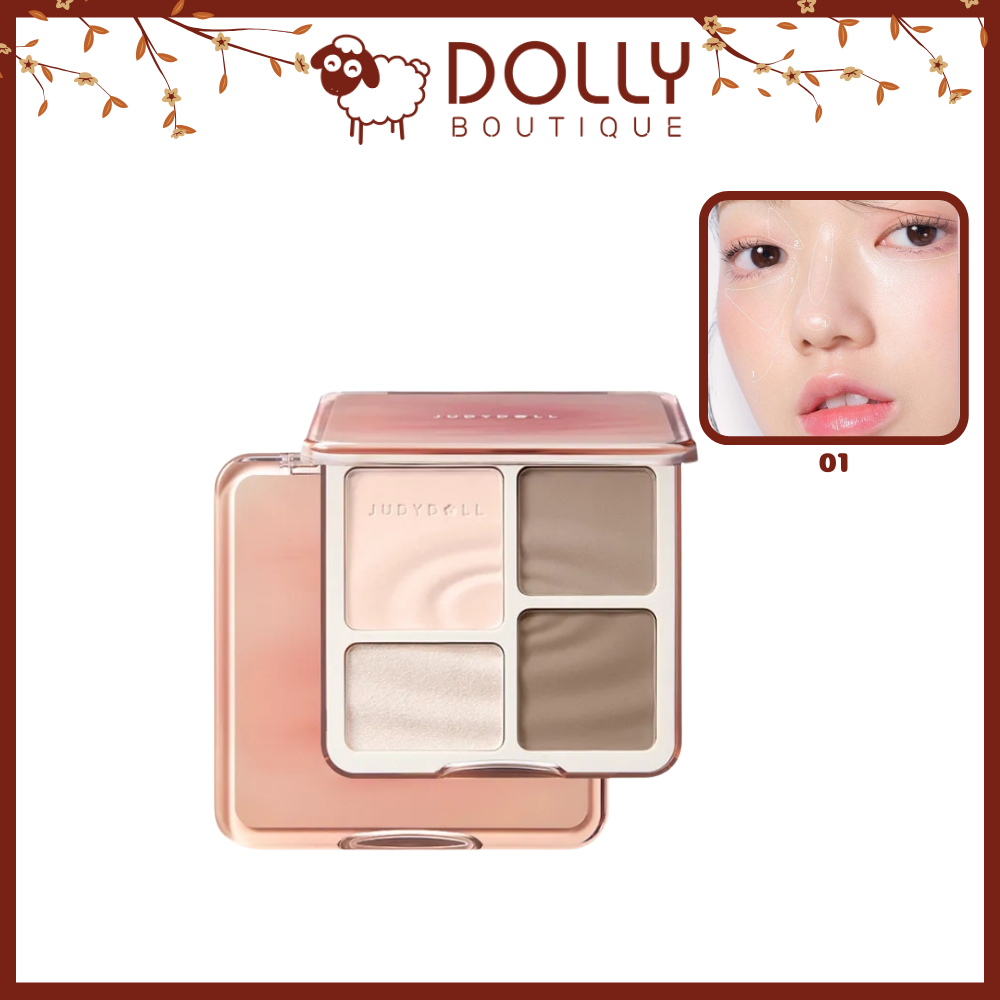 Phấn Má Hồng & Bắt Sáng 4 Ô Judydoll Blush & Highlight Palette 9g