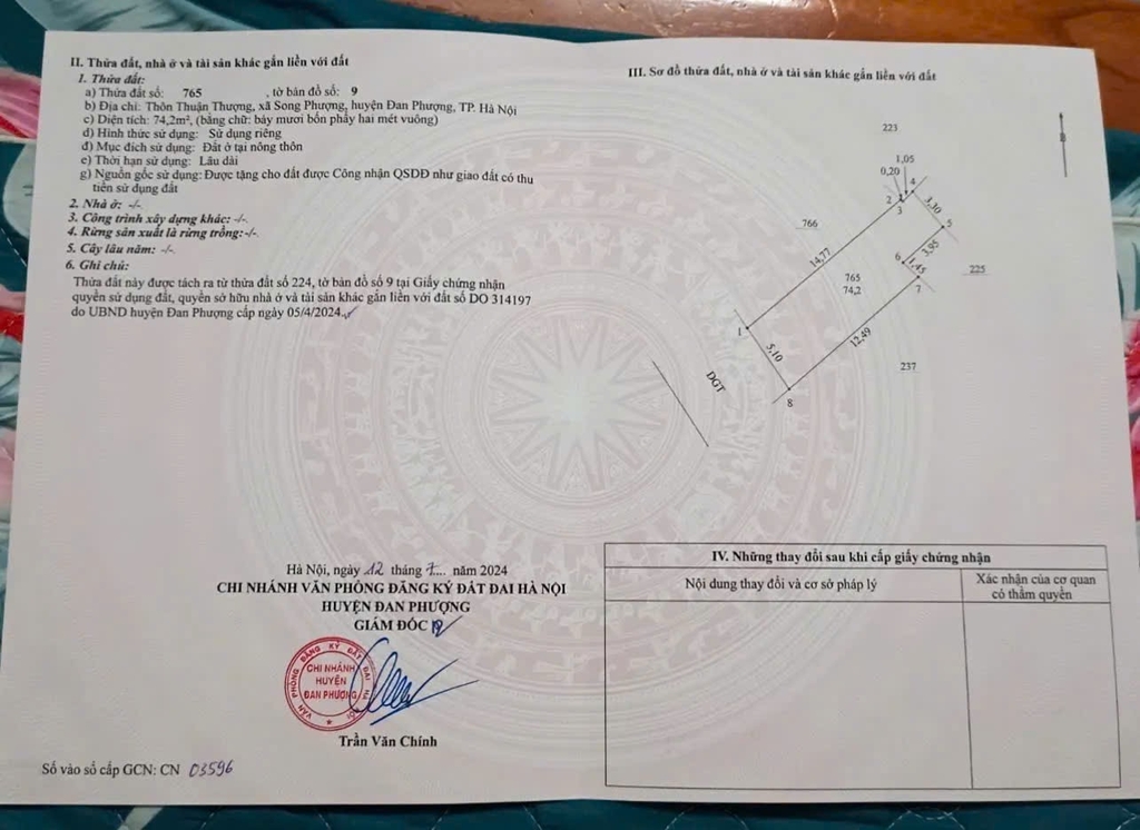 Bán 74m2 Đất Song Phượng Thị Trấn Phùng