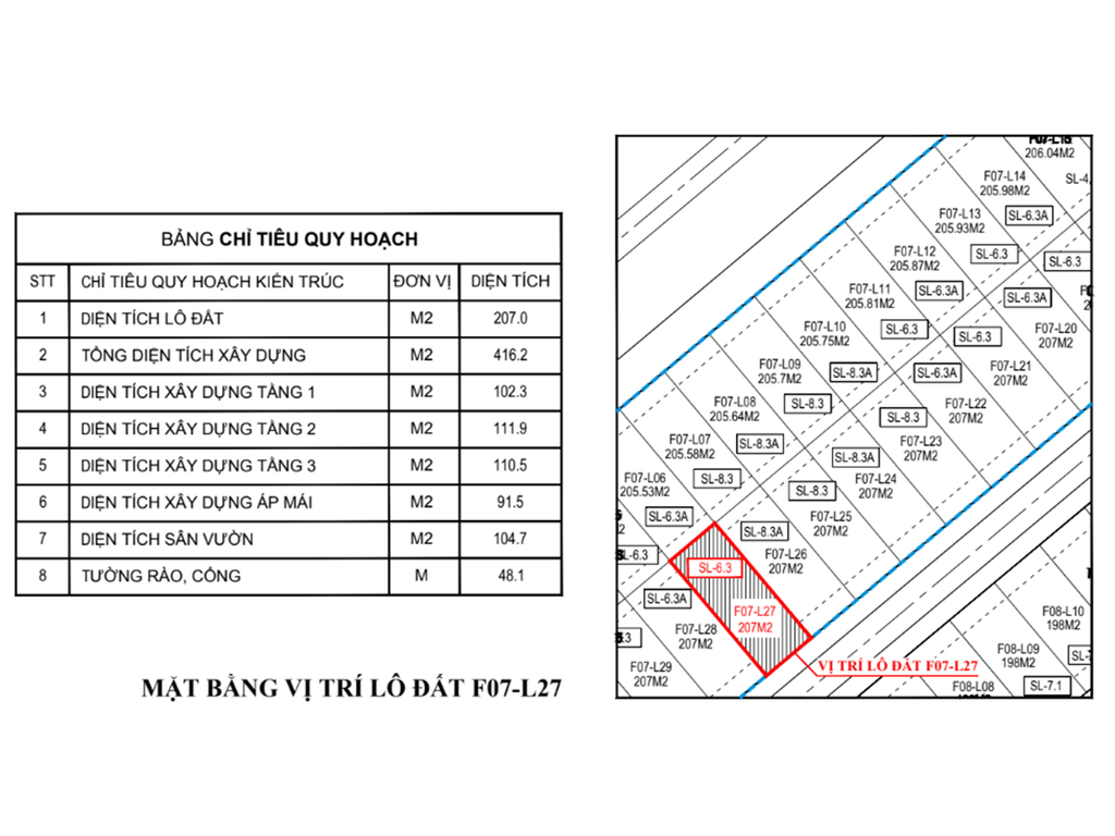 DỰ ÁN BIỆT THỰ KHU AN QUÝ LÔ ĐẤT: F07-L27