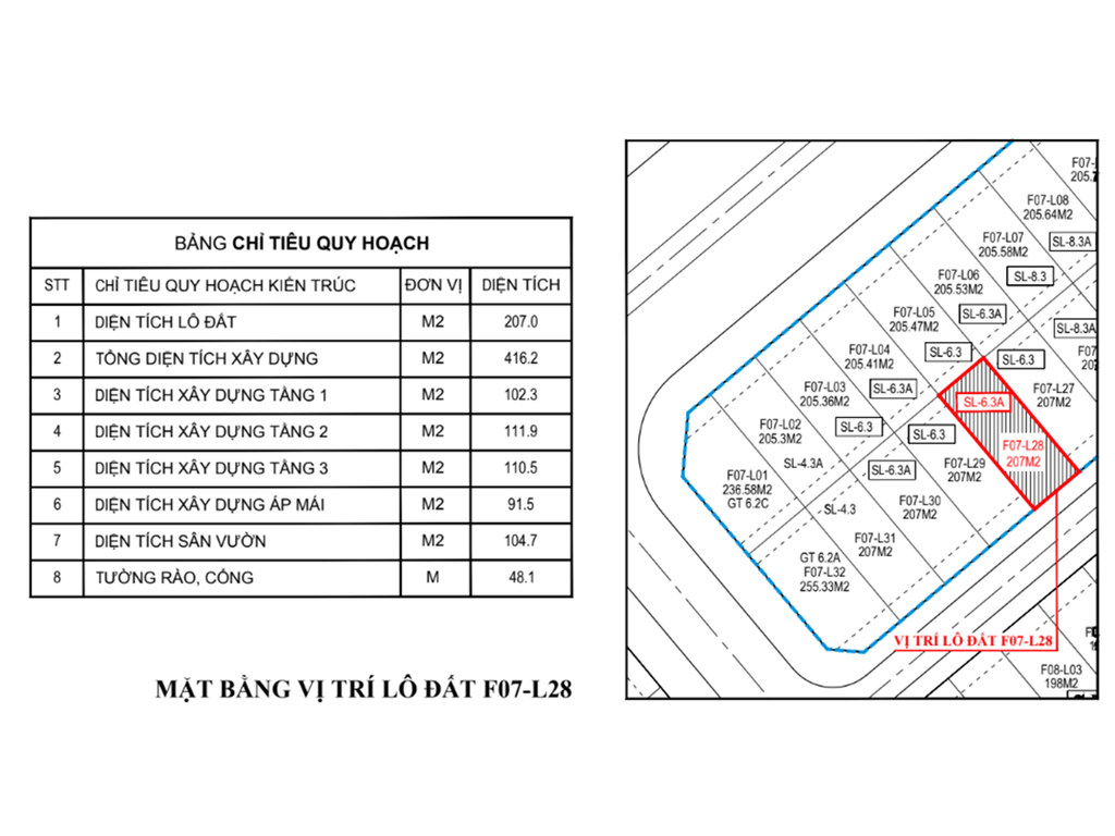 DỰ ÁN BIỆT THỰ KHU AN QUÝ LÔ ĐẤT: F07-L28