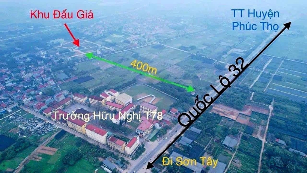 LÔ GÓC 3 MẶT TIỀN - KHU ĐẤU GIÁ QUỐC LỘ 32, PHÚC THỌ - 116M² - MẶT TIỀN RỘNG - CÁCH QL32 400M - 6.5 TỶ