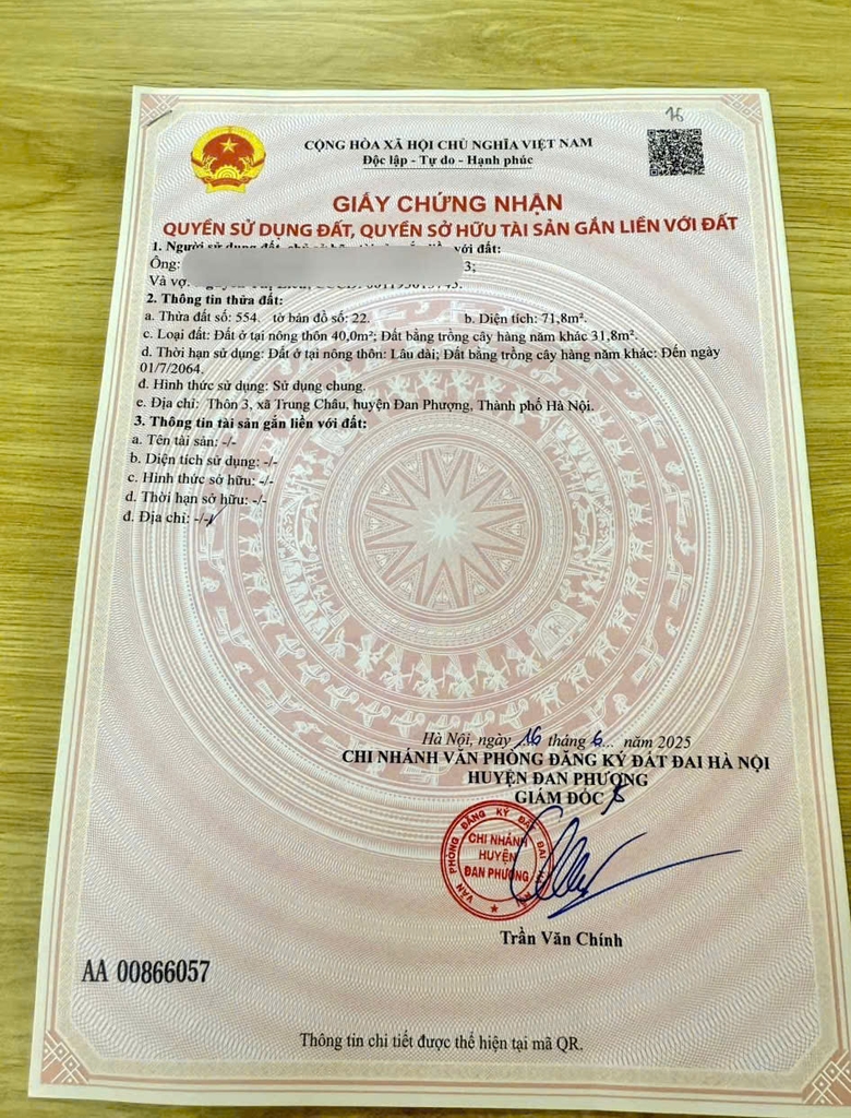 Chính chủ bán đất 71,8m² Trung Châu – Mặt tiền 4m vuông vắn – Sổ đỏ sẵn sàng