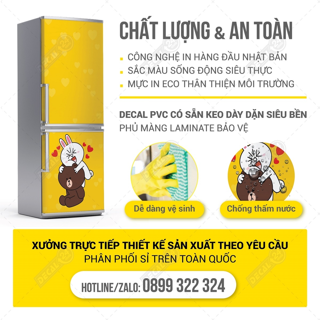 Decal Dán Tủ Lạnh Squid Game Phối Màu Dễ Thương