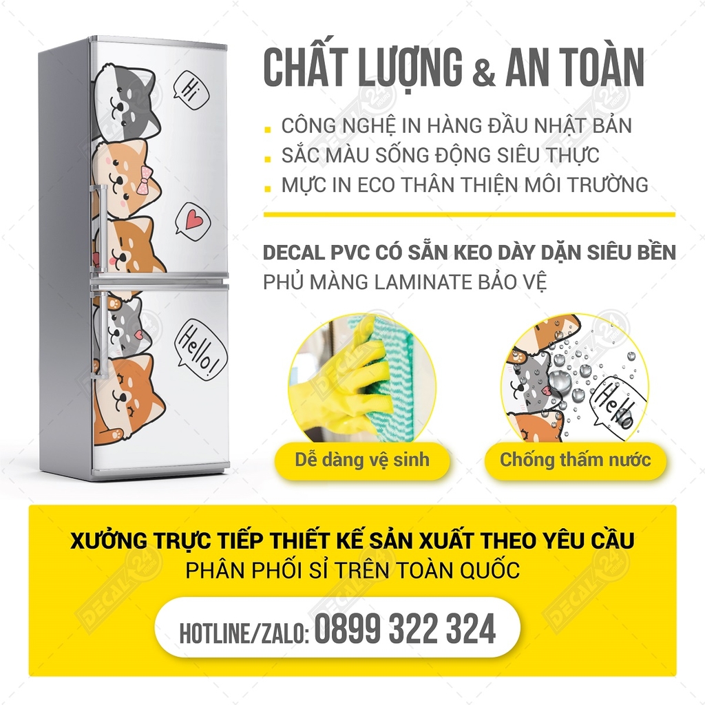 Decal Dán Tủ Lạnh Squid Game Chibi Siêu Dễ Thương