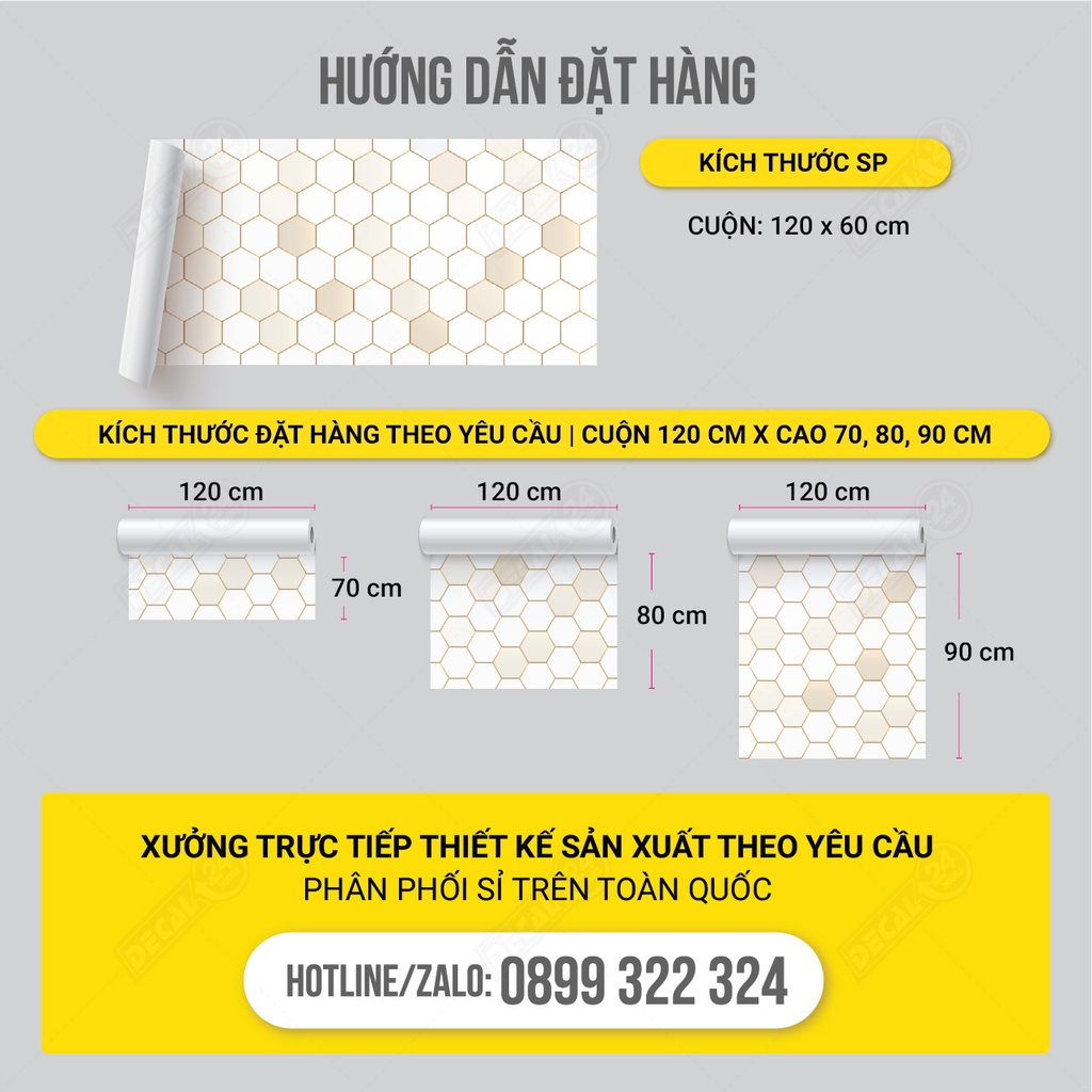 Decal Dán Bếp Họa Tiết Hình Chữ Nhật Giả Gạch Cao Cấp Decal24h