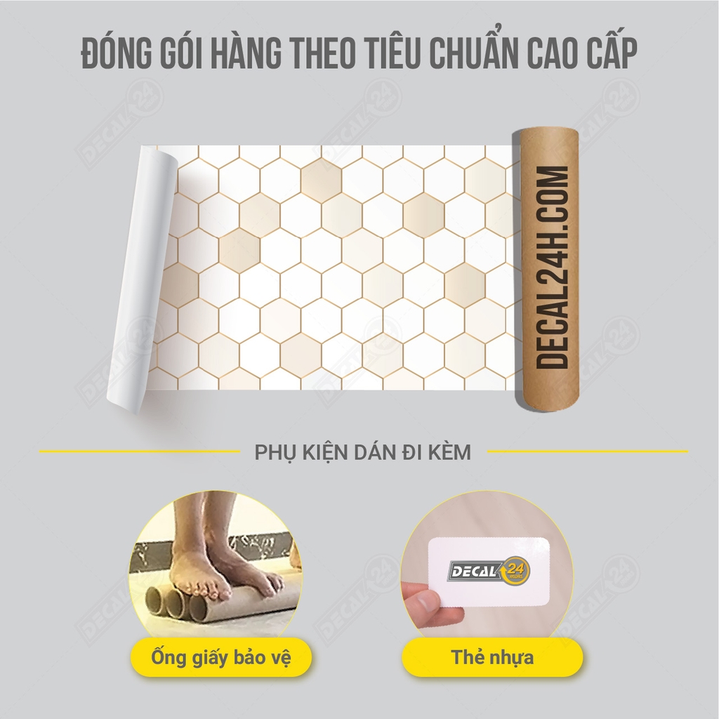 Decal Dán Bếp Họa Tiết Hình Chữ Nhật Giả Gạch Cao Cấp Decal24h