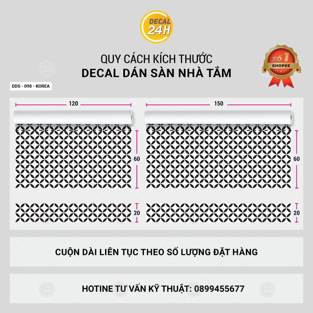 Decal dán sàn nhà tắm DDS-KOREA-098