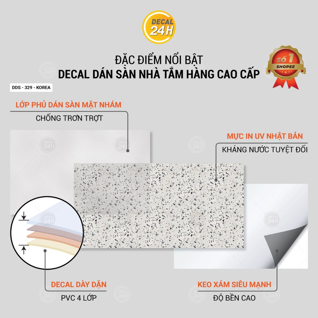 Decal dán sàn nhà tắm DDS-KOREA-329