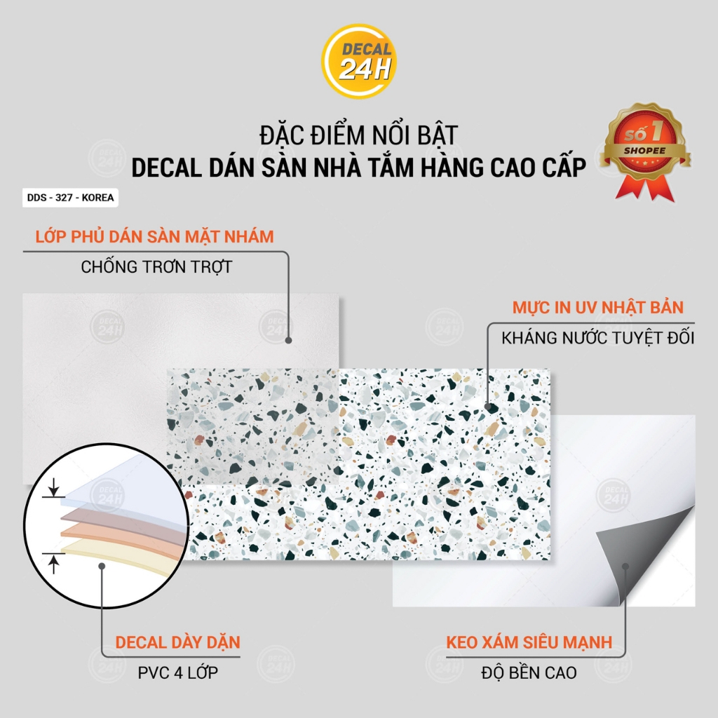 Decal dán sàn nhà tắm DDS-KOREA-327