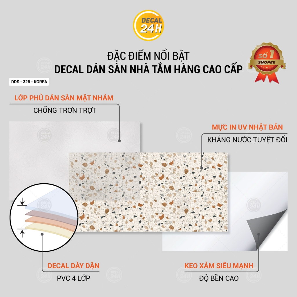 Decal dán sàn nhà tắm DDS-KOREA-325