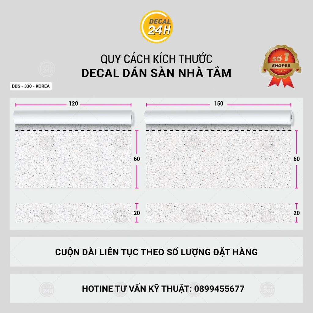 Decal dán sàn nhà tắm DDS-KOREA-330