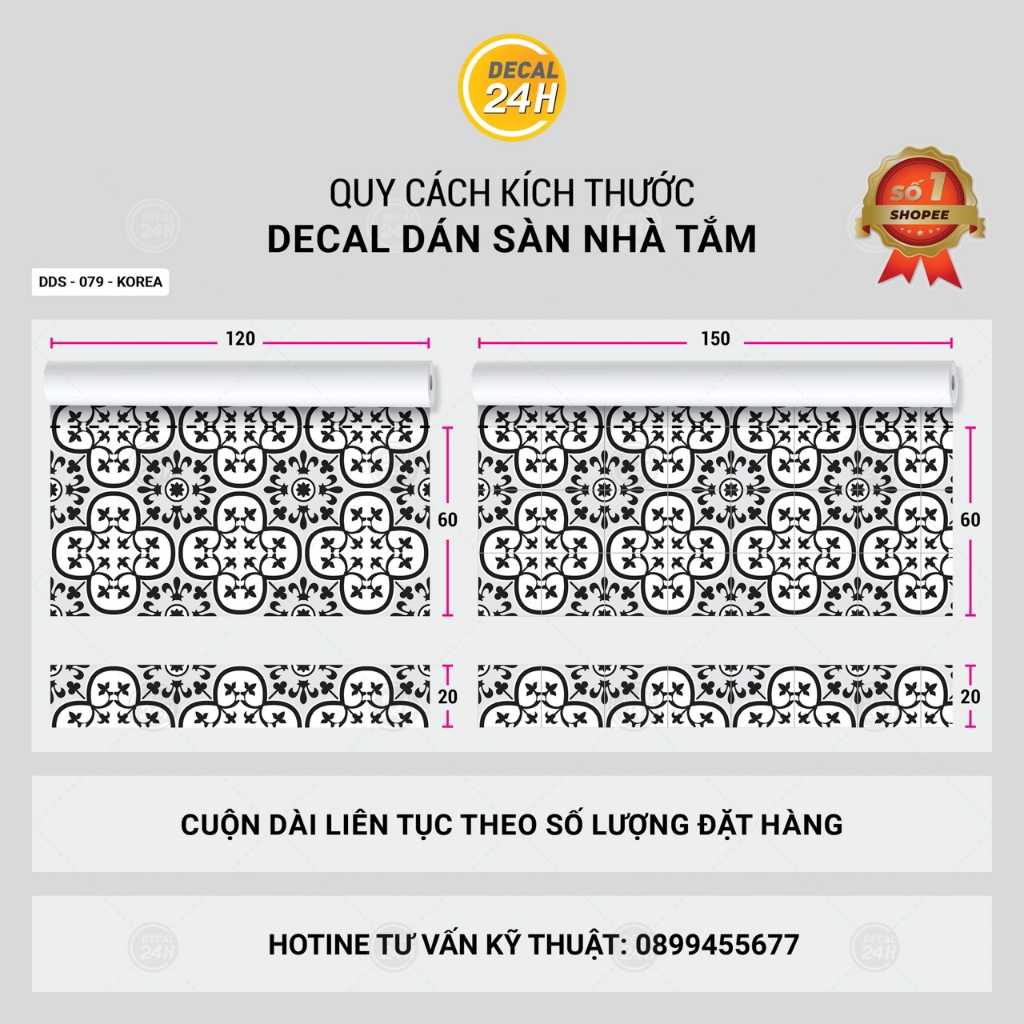 Decal dán sàn nhà tắm DDS-KOREA-079