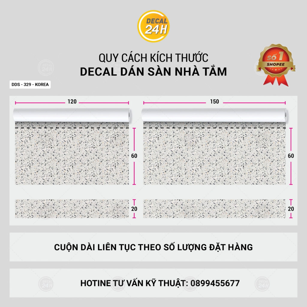 Decal dán sàn nhà tắm DDS-KOREA-329