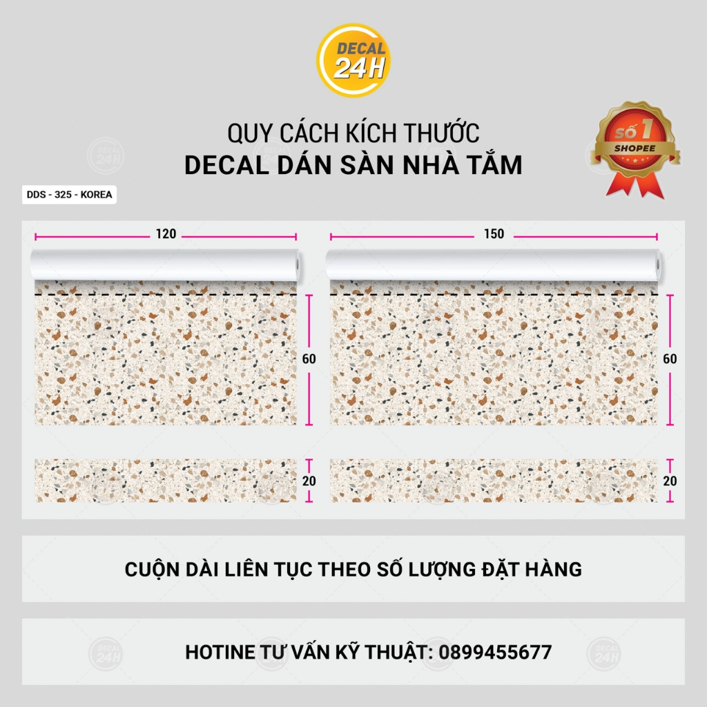 Decal dán sàn nhà tắm DDS-KOREA-325