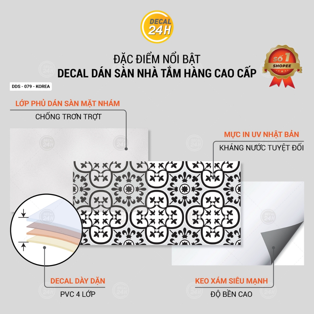 Decal dán sàn nhà tắm DDS-KOREA-079