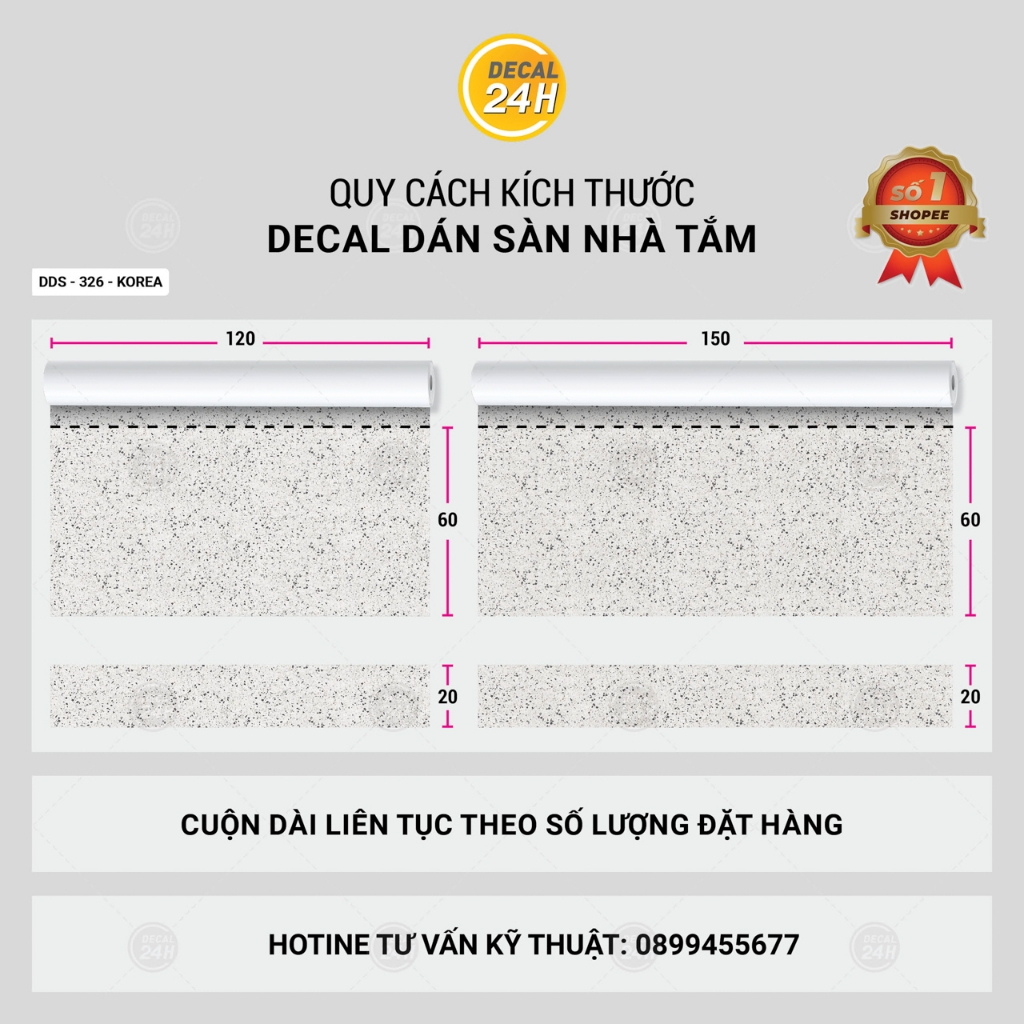 Decal dán sàn nhà tắm DDS-KOREA-326