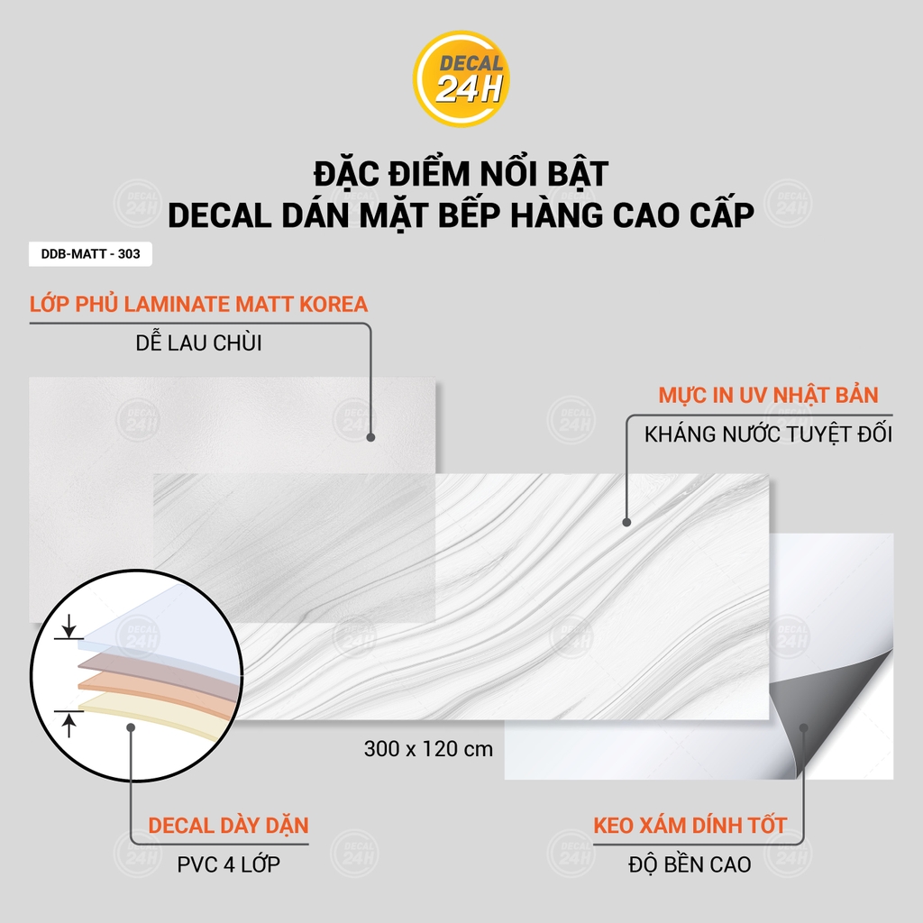 Decal dán mặt bếp DDB-MATT-303