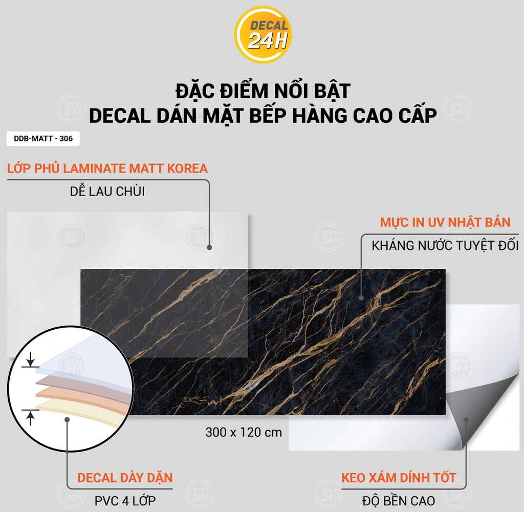 Decal dán mặt bếp DDB-MATT-306