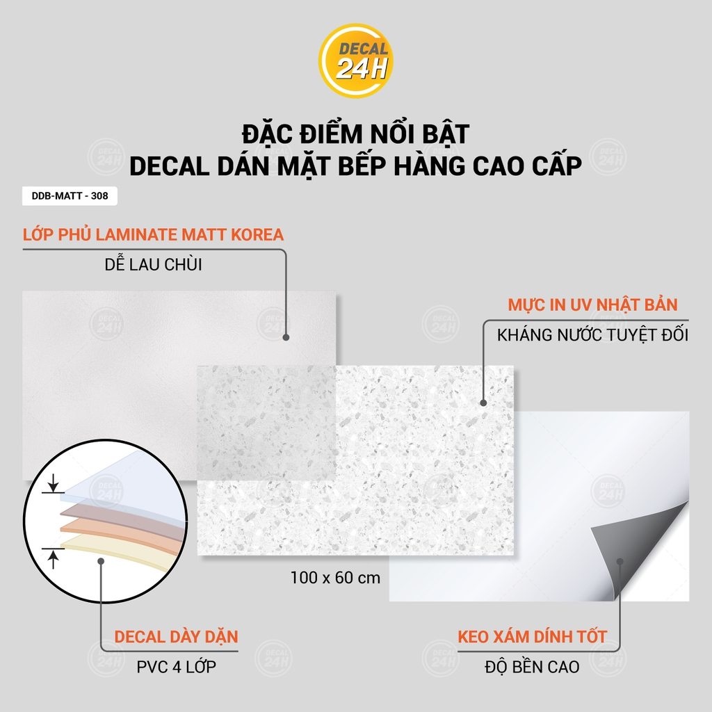 Decal dán mặt bếp DDB-MATT-308