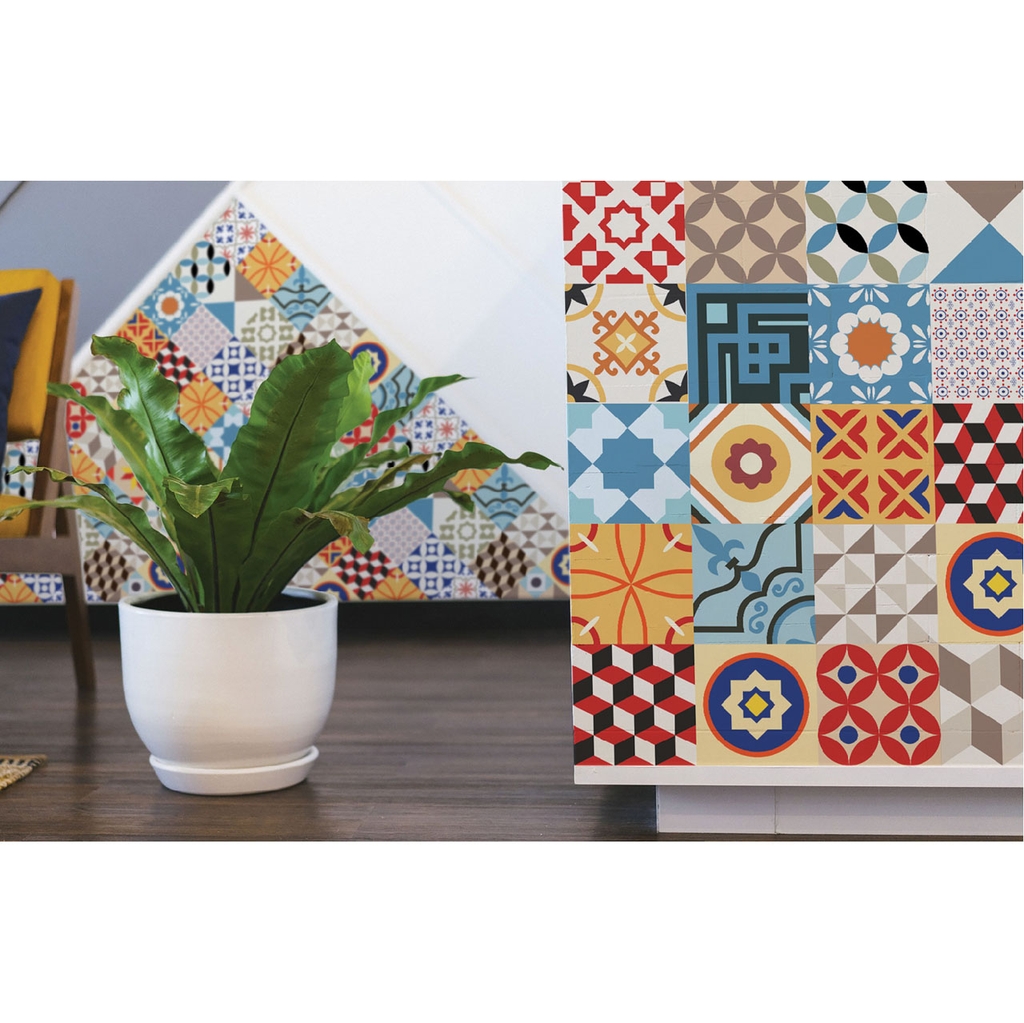 Decal Dán Gạch Bông Hoa Văn Retro Sang Trọng