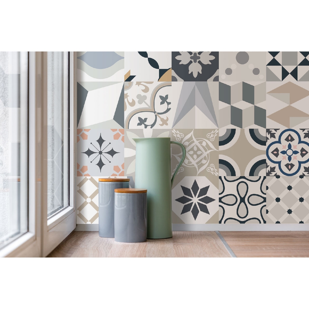 Decal Dán Gạch Bông Hoa Văn Ngẫu Nhiên Sang Trọng