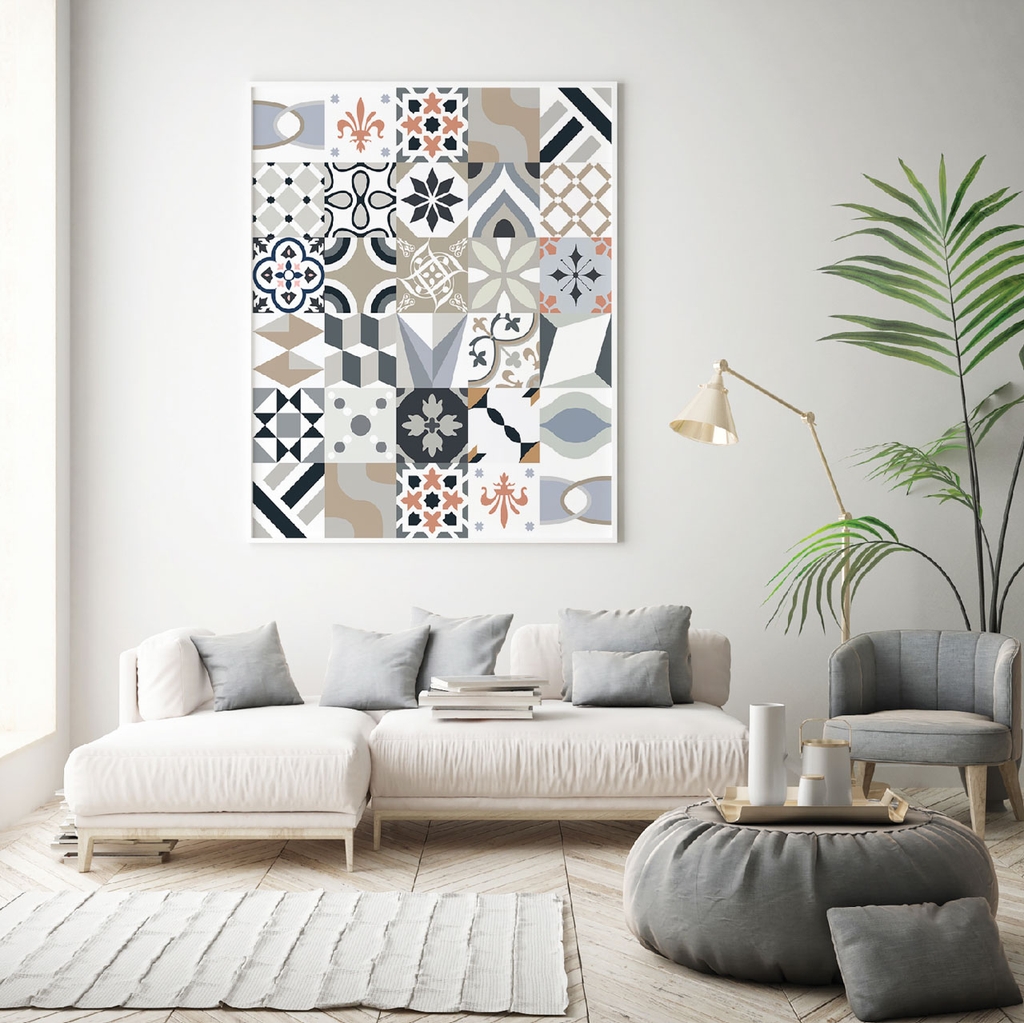 Decal Dán Gạch Bông Hoa Văn Ngẫu Nhiên Sang Trọng