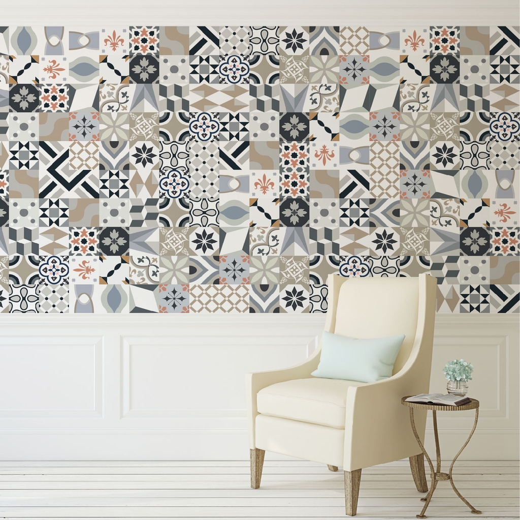 Decal Dán Gạch Bông Hoa Văn Ngẫu Nhiên Sang Trọng