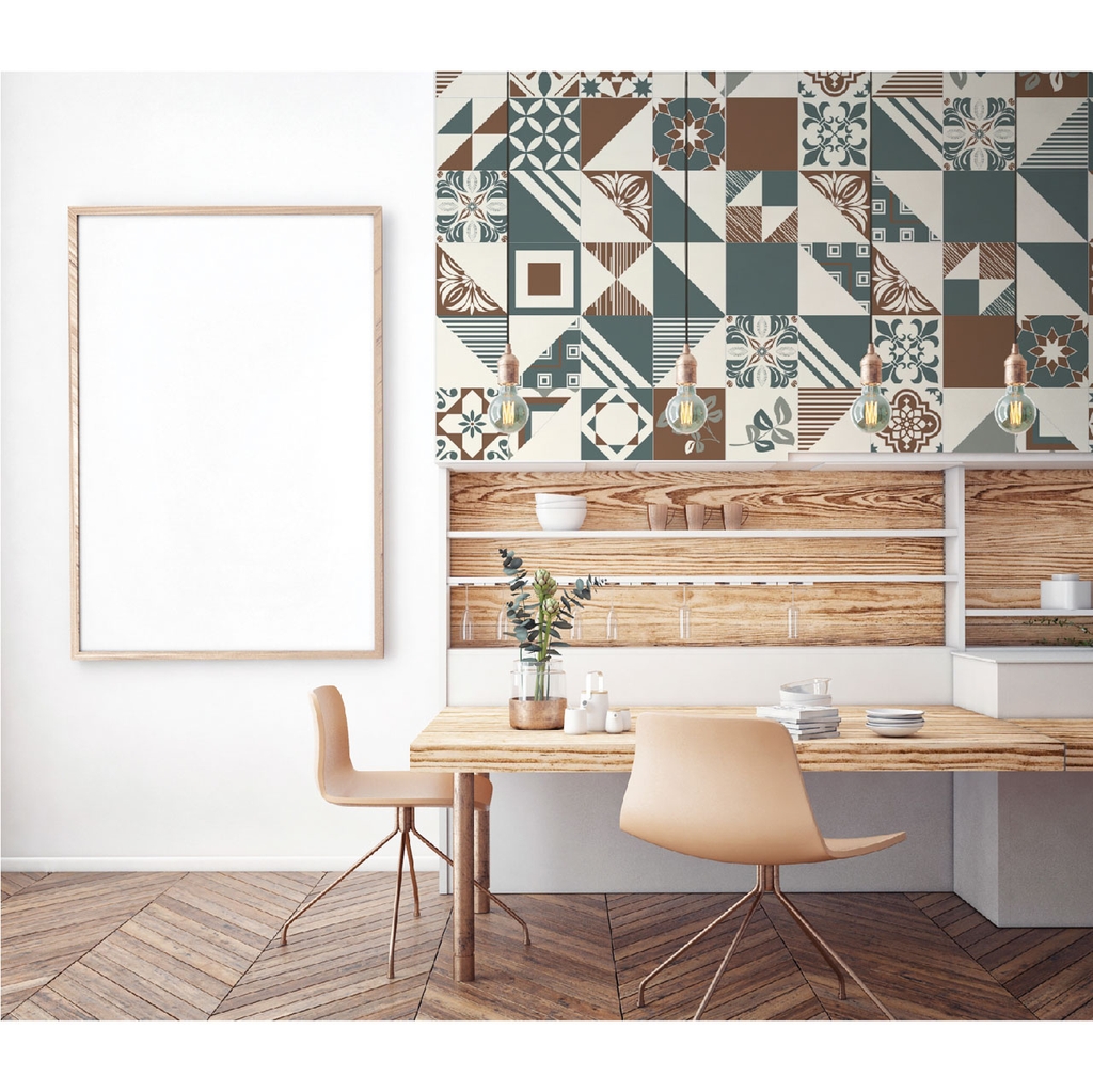 Decal Dán Gạch Bông Cao Cấp Phong Cách Retro