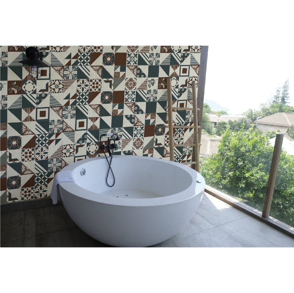 Decal Dán Gạch Bông Cao Cấp Phong Cách Retro
