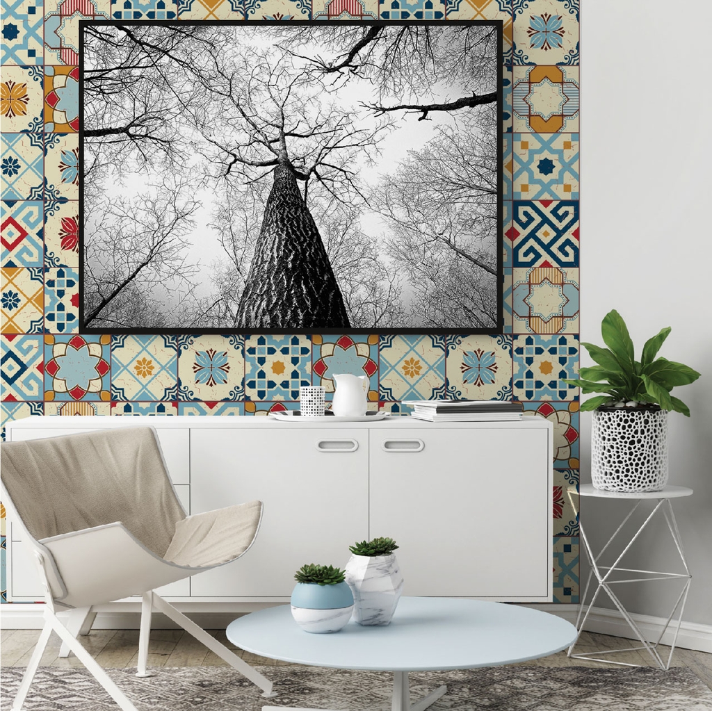 Decal Dán Gạch Bông Sang Trọng Phong Cách Retro Cao Cấp