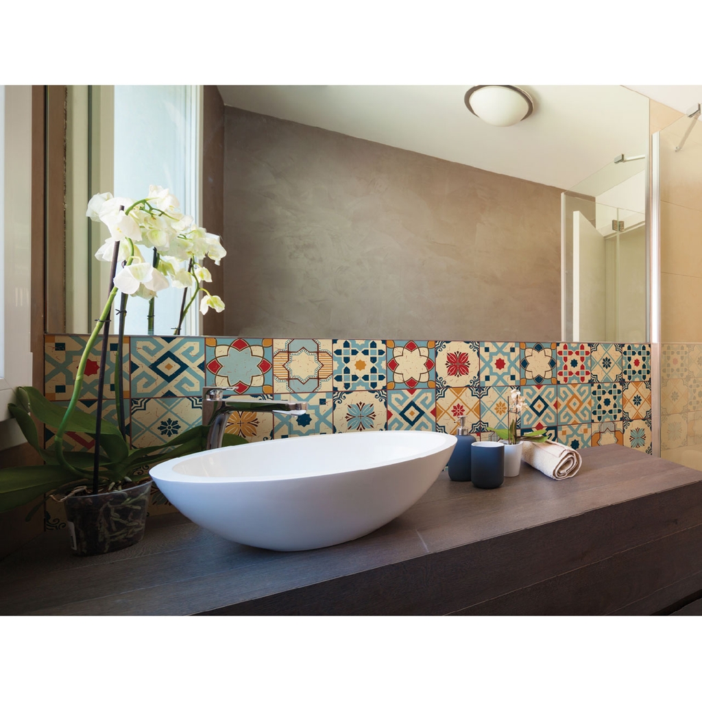 Decal Dán Gạch Bông Sang Trọng Phong Cách Retro Cao Cấp