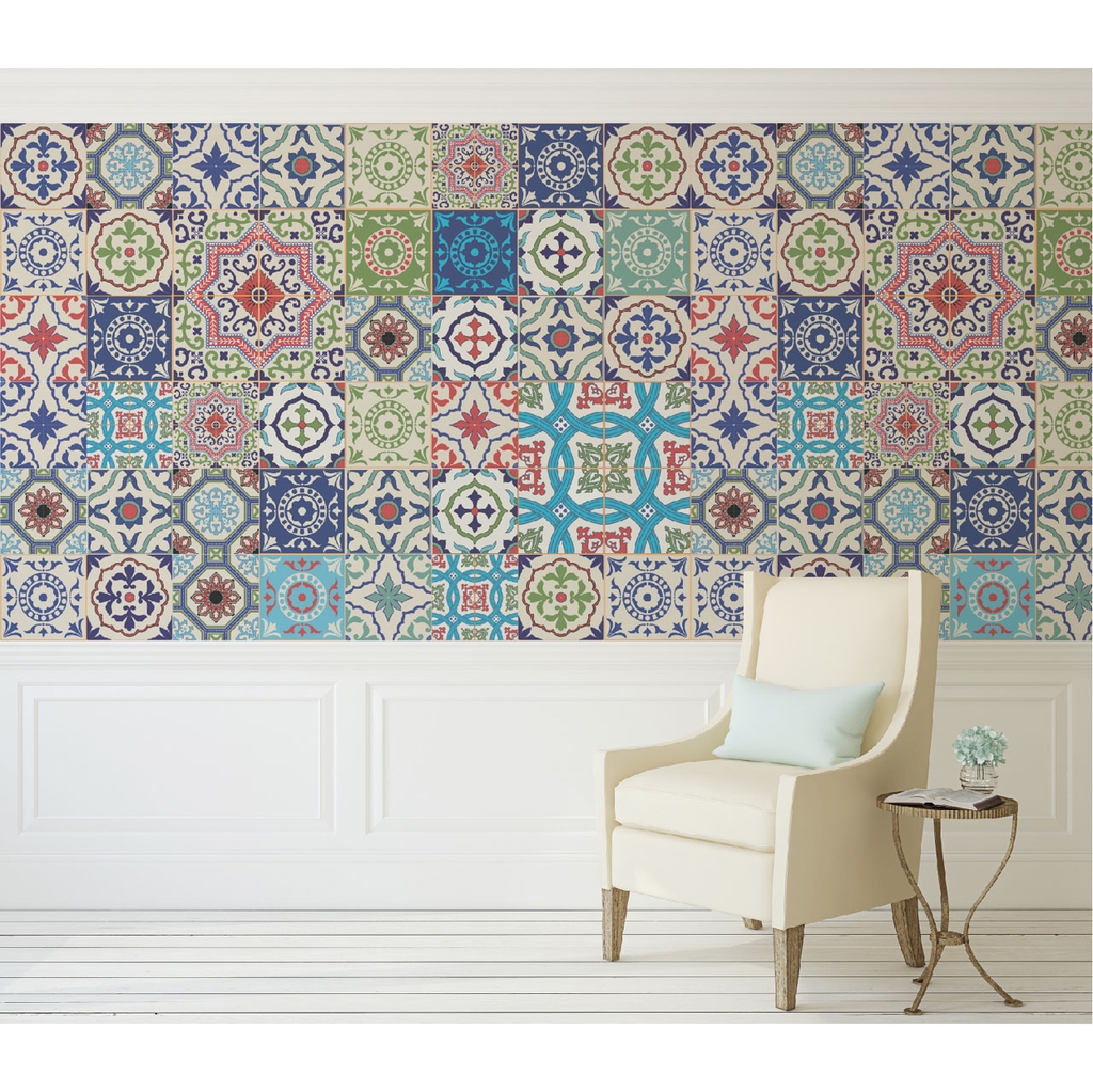 Decal Dán Gạch Bông Hoa Văn Cổ Điển Cao Cấp