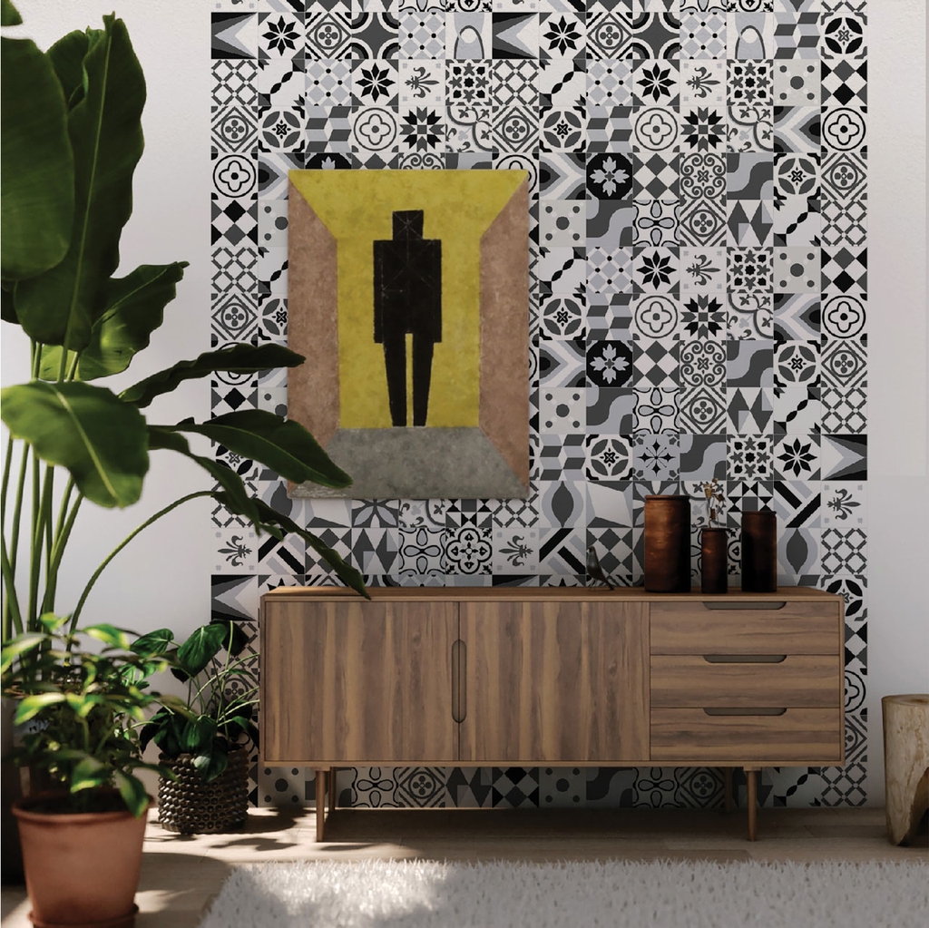 Decal Dán Gạch Bông Phong Cách Retro Cao Cấp