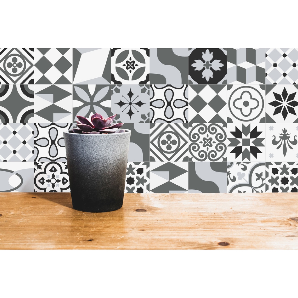 Decal Dán Gạch Bông Phong Cách Retro Cao Cấp