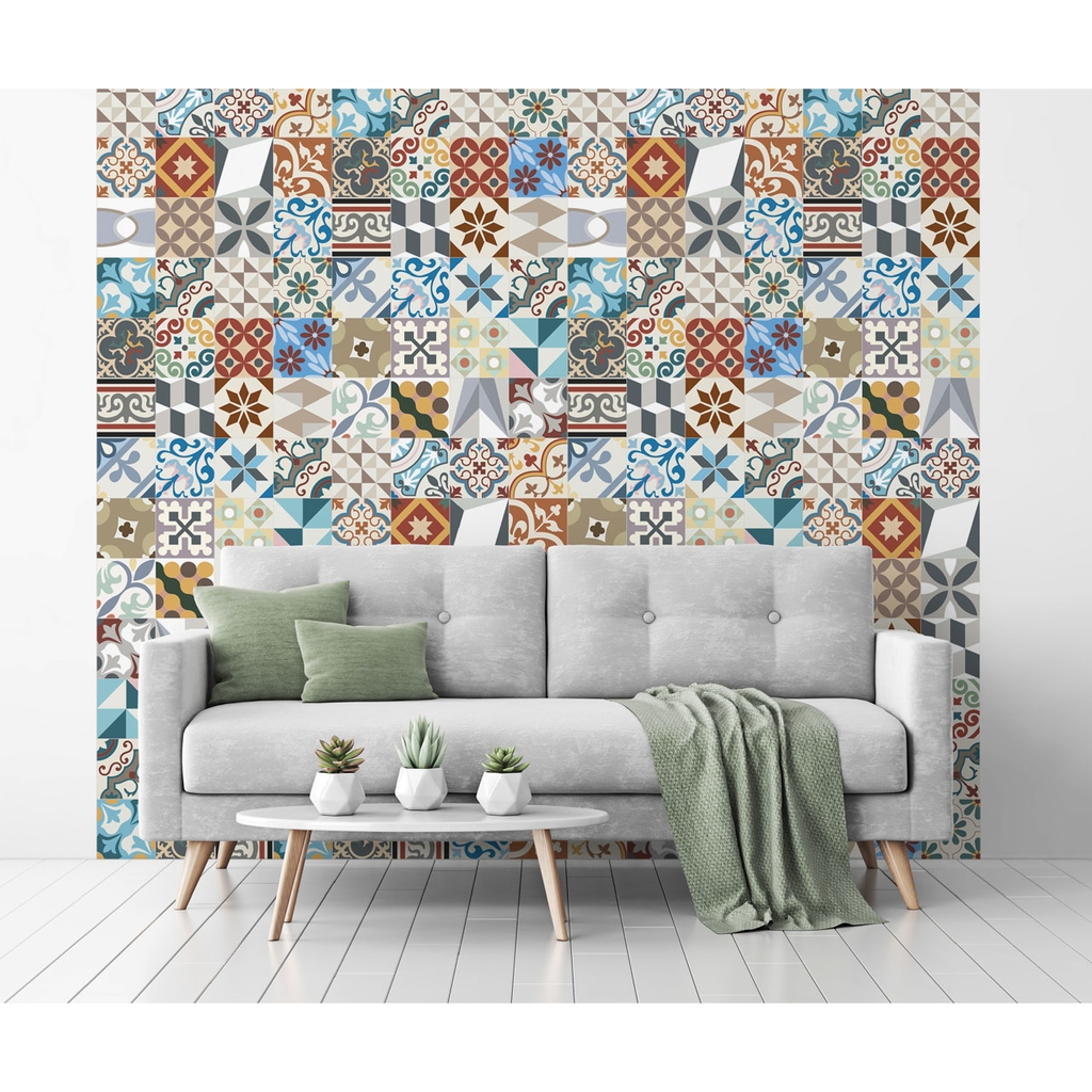 Decal Dán Gạch Bông Hoa Văn Phong Cách Vintage Cao Cấp