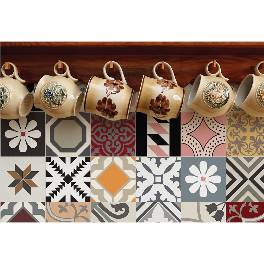 Decal Dán Gạch Bông Cao Cấp Phong Cách Vintage