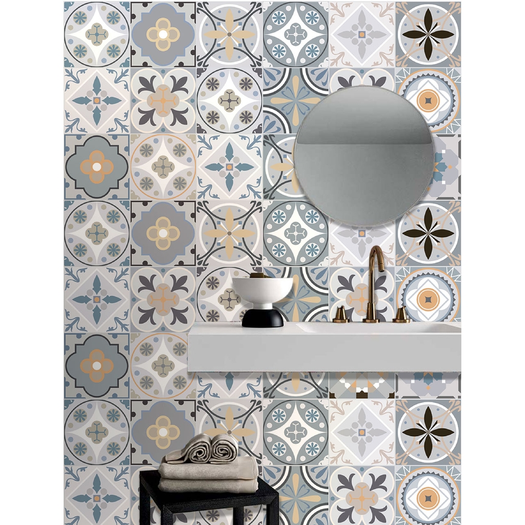 Decal Dán Gạch Bông Cao Cấp Phong Cách Retro