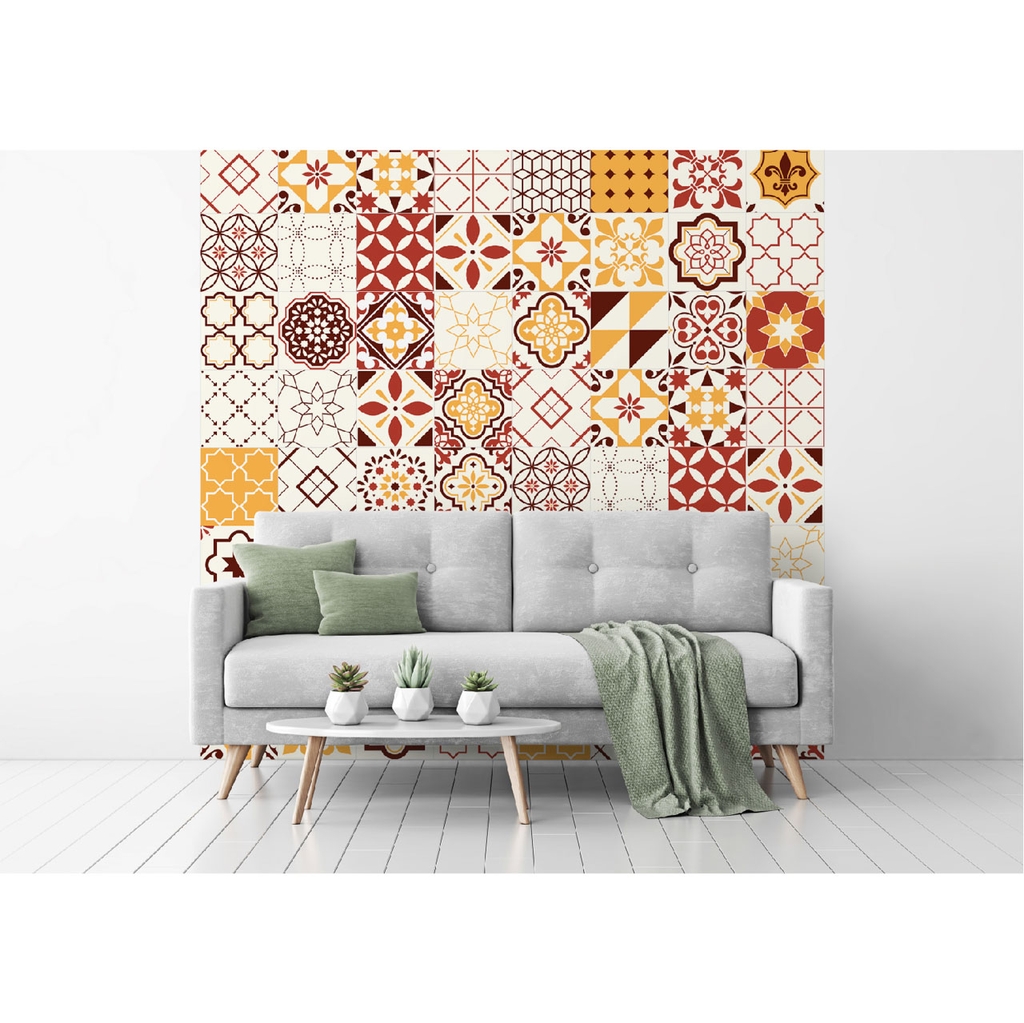 Decal Dán Gạch Bông Hoa Văn Vintage Sang Trọng