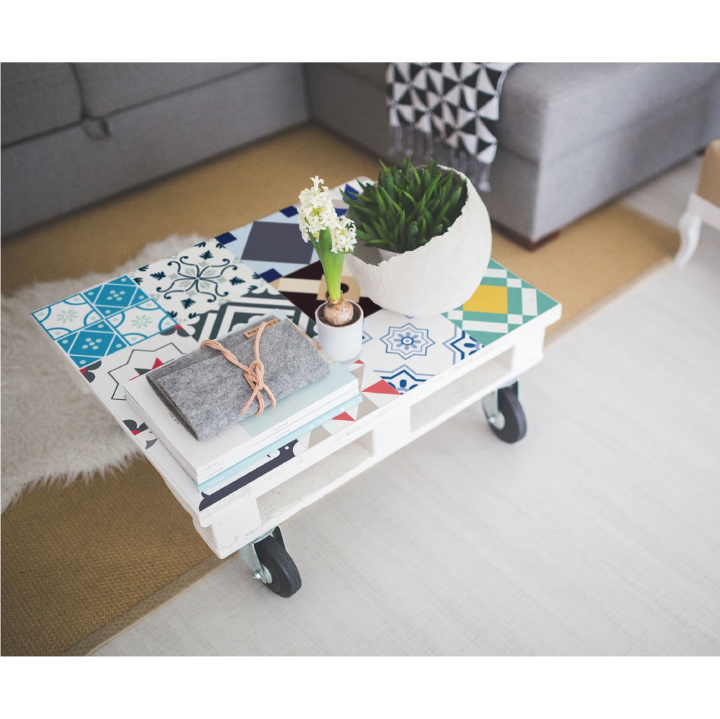 Decal Dán Gạch Bông Hoa Văn Phong Cách Retro Cao Cấp