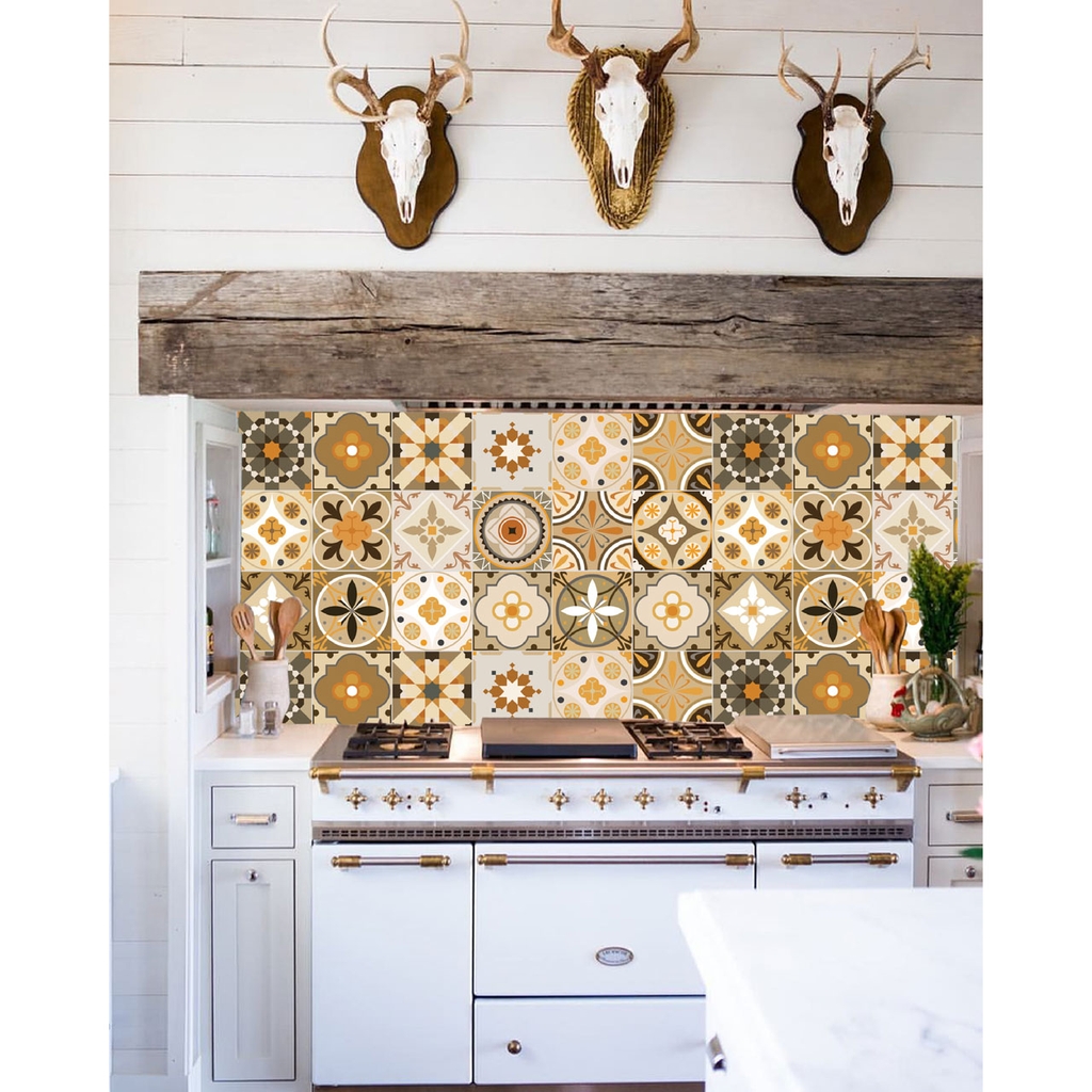 Decal Dán Gạch Bông Phong Cách Vintage Quý Phái