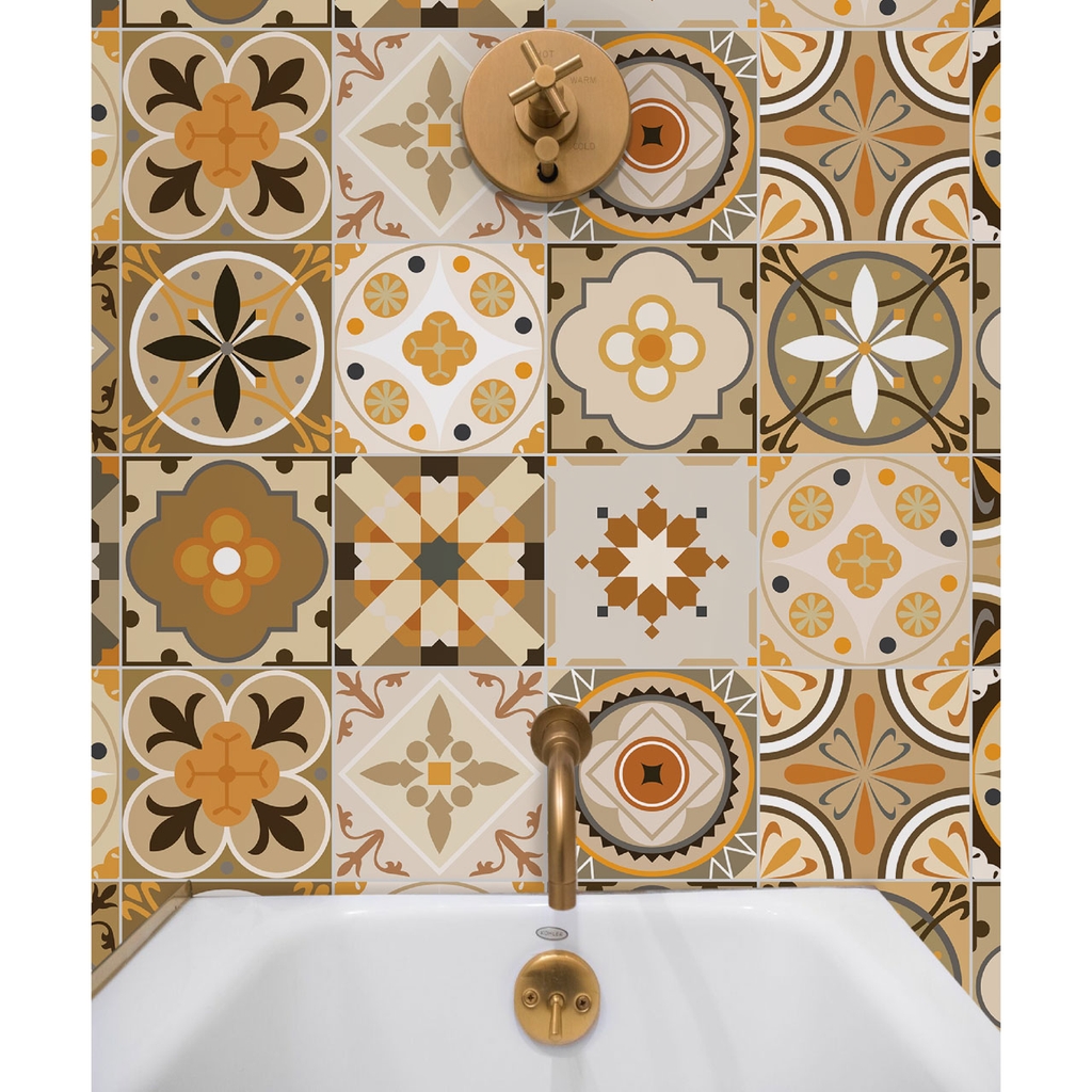 Decal Dán Gạch Bông Phong Cách Vintage Quý Phái