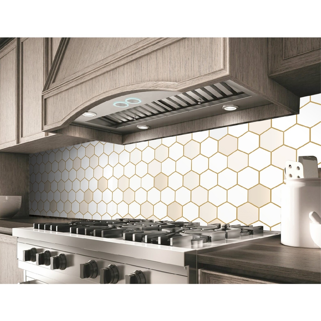 Decal Dán Bếp Hình Lục Giác Màu Xen Kẻ Cao Cấp