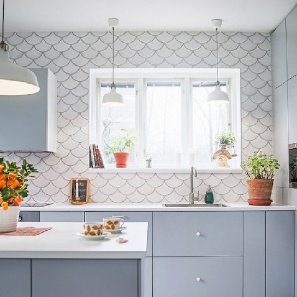 Decal Dán Bếp Họa Tiết Vảy Cá Cao Cấp