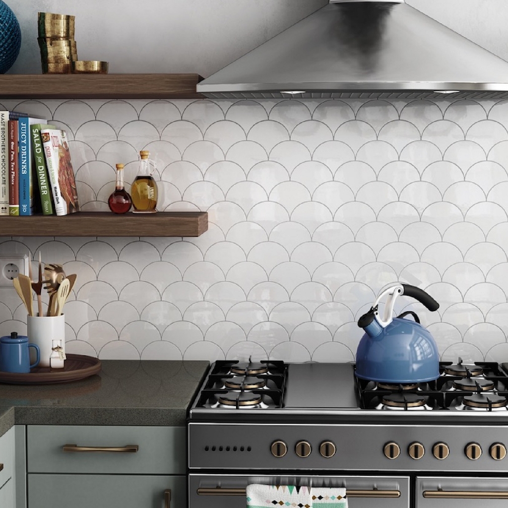 Decal Dán Bếp Họa Tiết Vảy Cá Cao Cấp