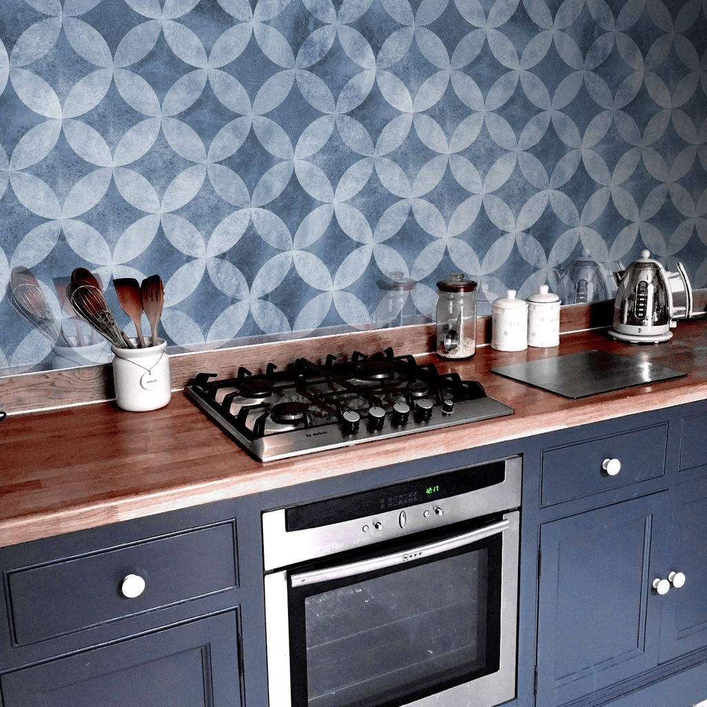 Decal Dán Bếp Hoạ Tiết Gạch Men Ốp Vintage Cao Cấp