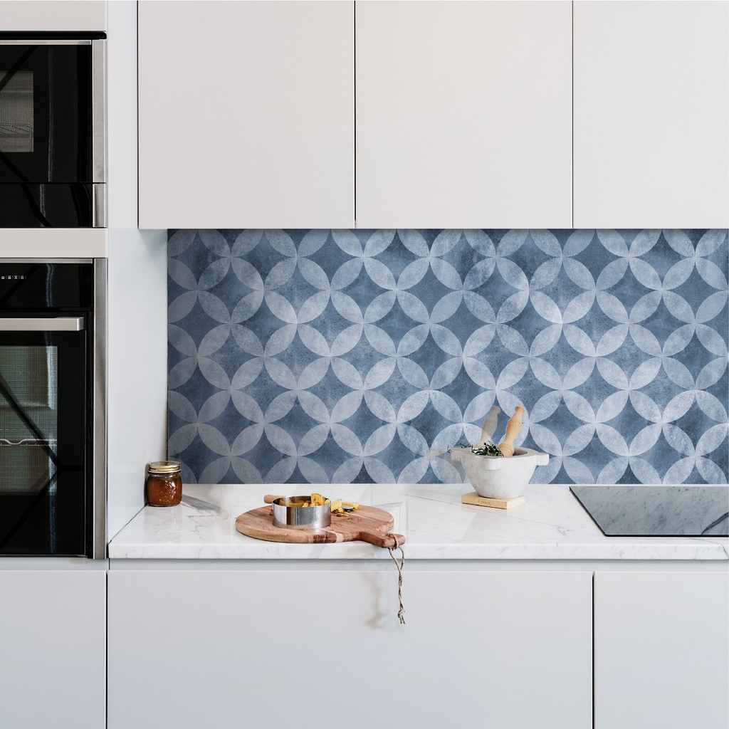 Decal Dán Bếp Hoạ Tiết Gạch Men Ốp Vintage Cao Cấp