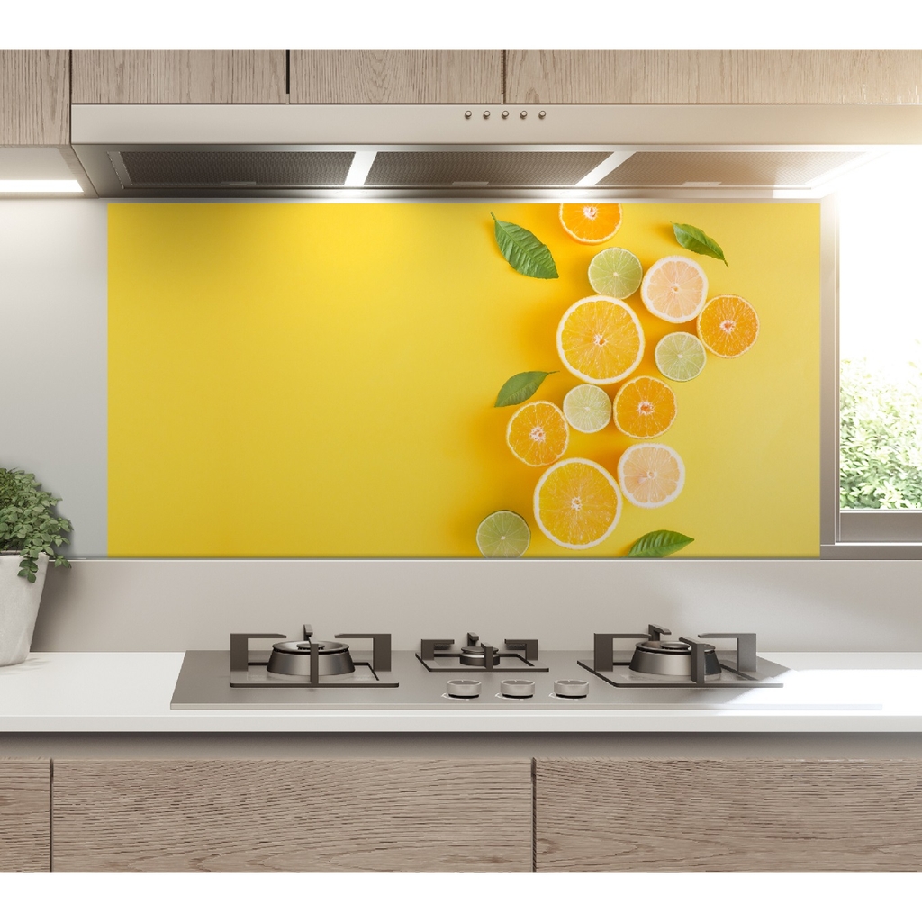 Decal Dán Bếp Hình Trái Cam Tươi Mới Cao Cấp