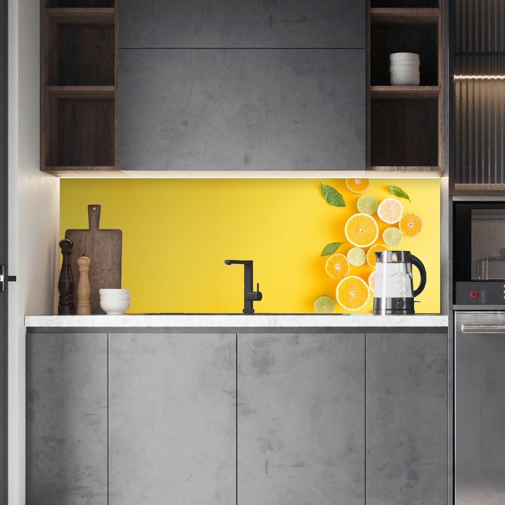 Decal Dán Bếp Hình Trái Cam Tươi Mới Cao Cấp